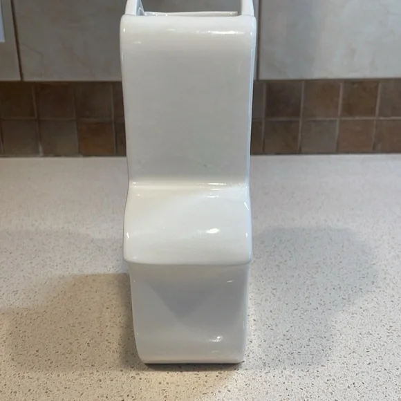 NEW White and Gold Hamsa Hand Vase with Blue Eye - Picture 3 of 3